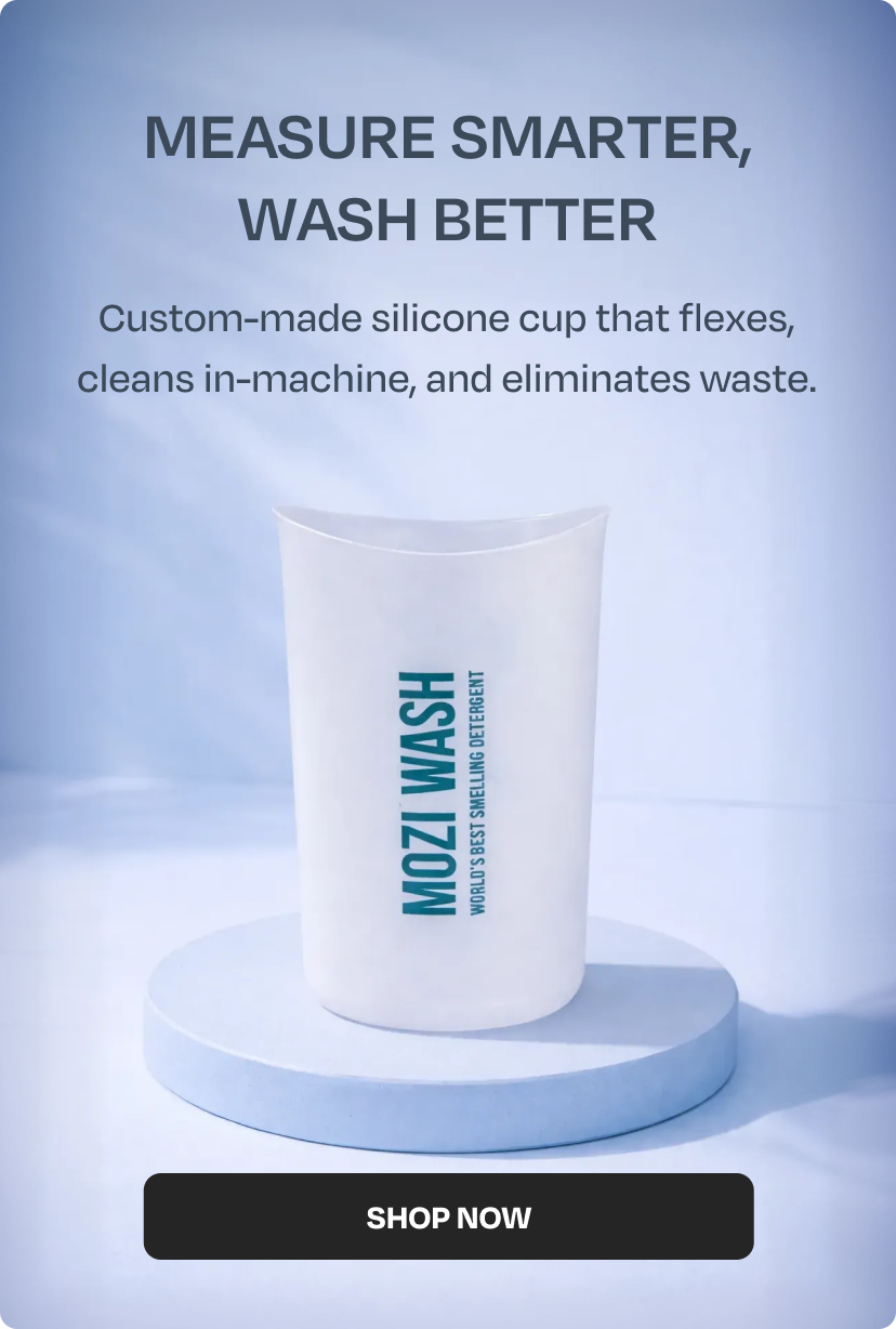 measure smarter, wash better. custom-made silicone cup that flexes, cleans in-machine, and eliminates waste.