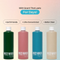 Four Mozi Wash laundry detergent bottles in green, pink, blue, and beige, displayed against a soft pastel gradient background with marketing text above.