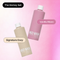 Two Mozi Wash laundry detergent bottles labeled 'Signature Cozy' and 'Vanilla Moon' floating on a pink-to-white gradient background with text callouts.